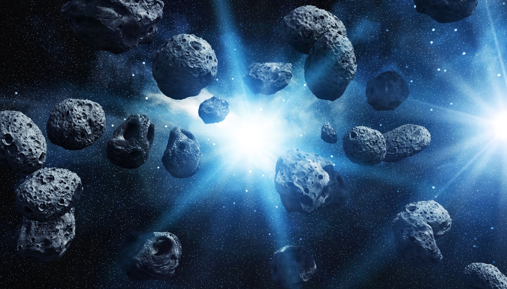 Asteroid Field in Deep Space